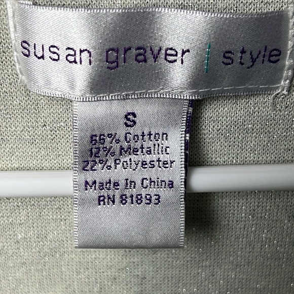 Susan Graver Womens Silver Tank Top S Sleeveless Career Layering Summer Metallic - Picture 4 of 6